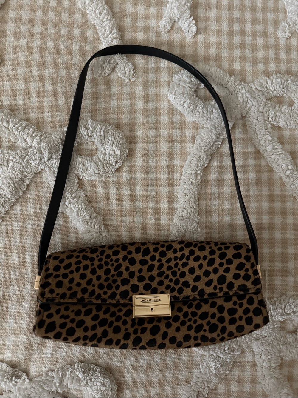 Michael Kors Leopard-Print Mini Shoulder Bag in Brown and Black